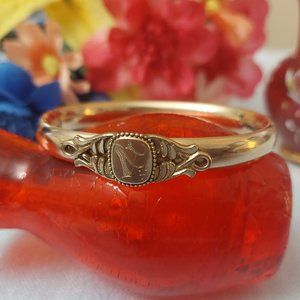 Antique Rose Gold Filled Bangle Bracelet - image 1